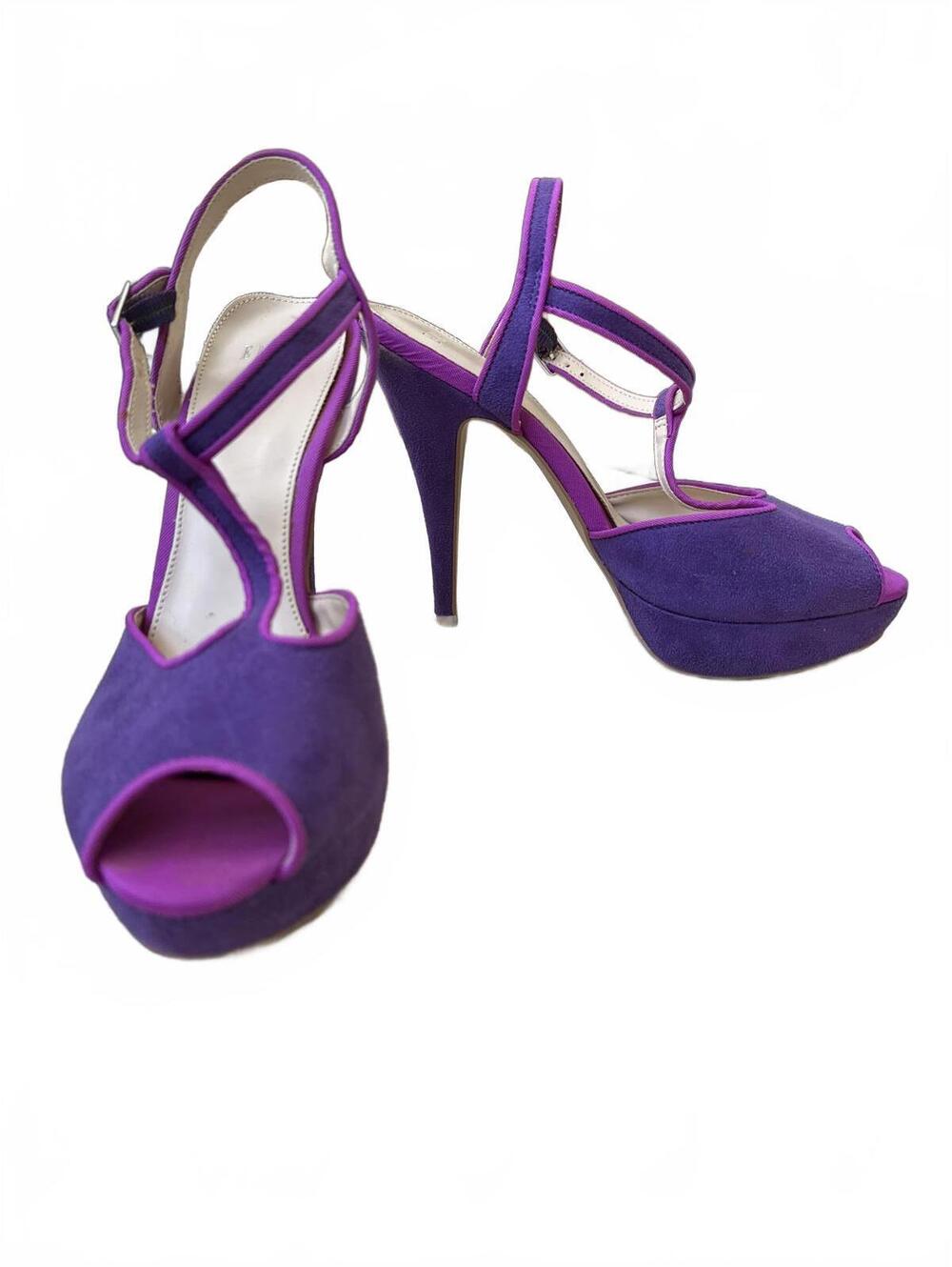 Purple High Heel Platform with Strappy Design size 8.5
